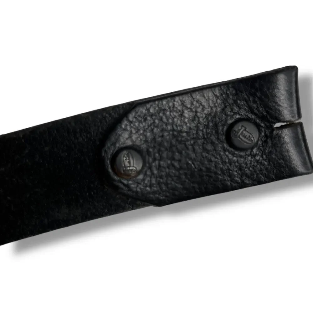 Justin Black American Made Top Grain Cowhide Leather No Buckle Belt 36
